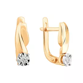 Серьги с английским замком из золота 21-9253-17-02