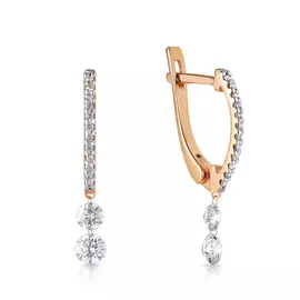 Серьги с английским замком из золота 2202550