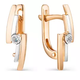 Серьги с английским замком из золота 23306-100