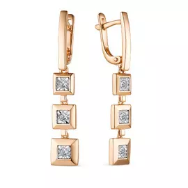 Серьги с английским замком из золота 23383-100