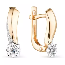 Серьги с английским замком из золота 23601-100