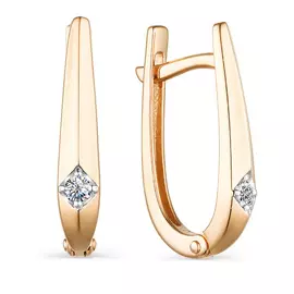 Серьги с английским замком из золота 23603-100