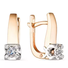 Серьги с английским замком из золота 23665-100