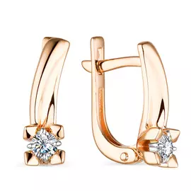 Серьги с английским замком из золота 23682-100