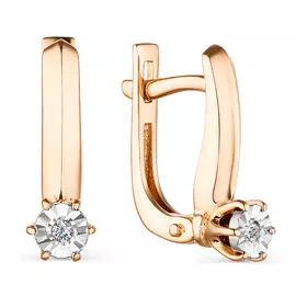 Серьги с английским замком из золота 23725-100