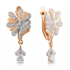 Серьги с английским замком из золота 26611538000