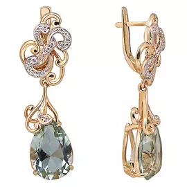 Серьги с английским замком из золота 2-1303-КаФ