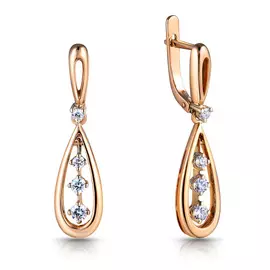 Серьги с английским замком из золота 36384