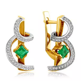 Серьги с английским замком из золота 4В20106-011