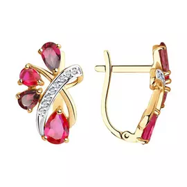 Серьги с английским замком из золота 51-320-00381-2