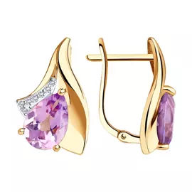 Серьги с английским замком из золота 51-320-00928-2