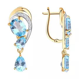 Серьги с английским замком из золота 51-321-00352-1