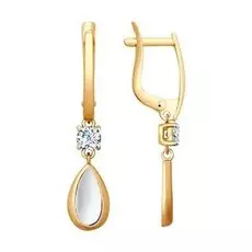 Серьги с английским замком из золота 027856