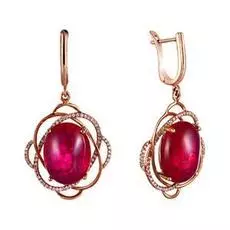 Серьги с английским замком из золота E01416AR4RS_SR_RV_PINK