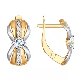 Серьги с английским замком из золота 027498