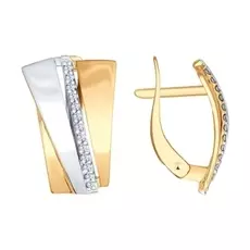 Серьги с английским замком из золота 027385