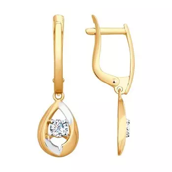 Серьги с английским замком из золота 027820