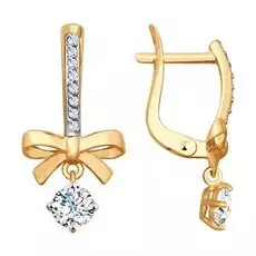 Серьги с английским замком из золота 027808