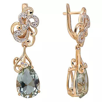 Серьги с английским замком из золота 2-1303-КаФ