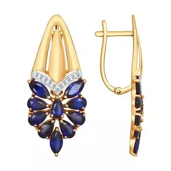 Серьги с английским замком из золота 724545