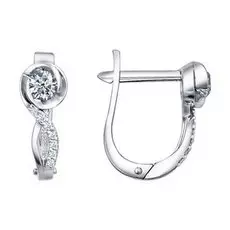 Серьги с английским замком из золота 1020214