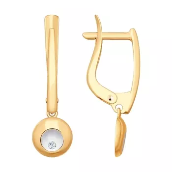 Серьги с английским замком из золота 027936