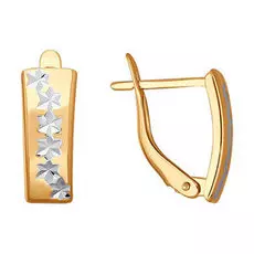 Серьги с английским замком из золота 022186