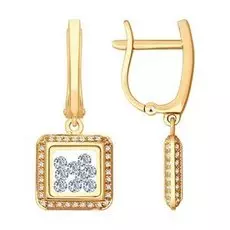 Серьги с английским замком из золота 027729