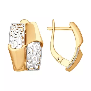 Серьги с английским замком из золота 027757