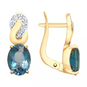 Серьги с английским замком из золота 725622