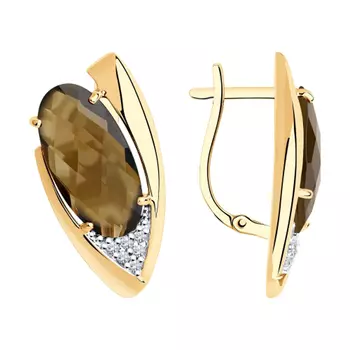 Серьги с английским замком из золота 727309