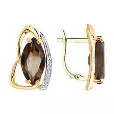 Серьги с английским замком из золота 727001