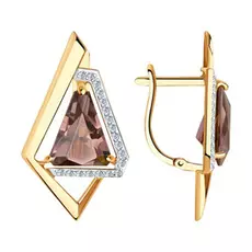 Серьги с английским замком из золота 727215