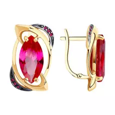 Серьги с английским замком из золота 727047