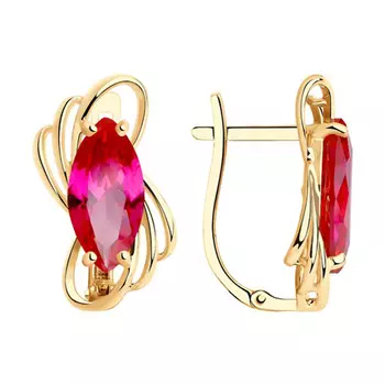 Серьги с английским замком из золота 727048