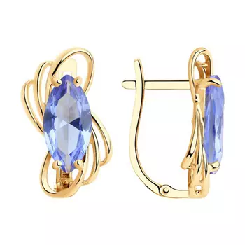 Серьги с английским замком из золота 727049