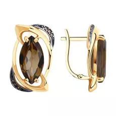 Серьги с английским замком из золота 727046