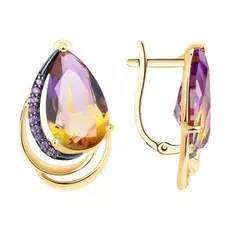 Серьги с английским замком из золота 727182