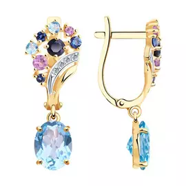 Серьги с английским замком из золота 727037