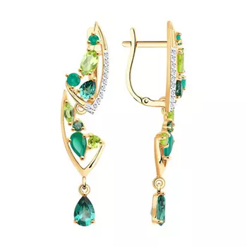 Серьги с английским замком из золота 727156