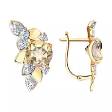 Серьги с английским замком из золота 727164