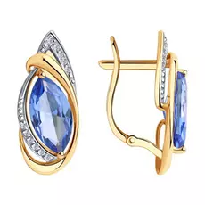 Серьги с английским замком из золота 727166