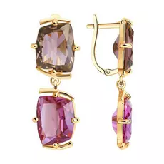 Серьги с английским замком из золота 727147