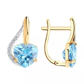 Серьги с английским замком из золота 727142