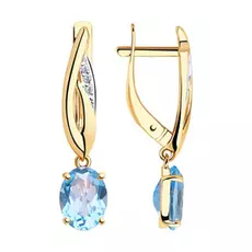 Серьги с английским замком из золота 727059