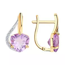 Серьги с английским замком из золота 727145