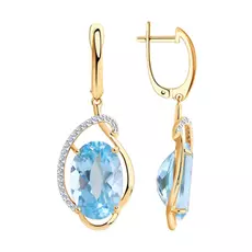 Серьги с английским замком из золота 727197