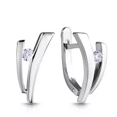 Серьги с английским замком из золота 03332