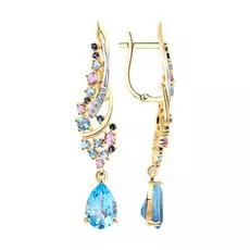 Серьги с английским замком из золота 727005