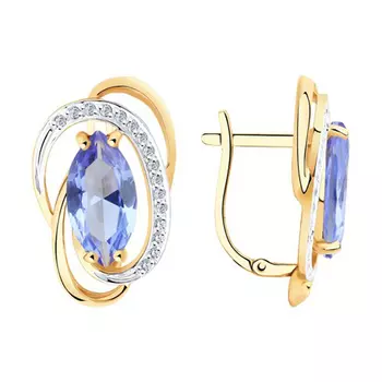 Серьги с английским замком из золота 727204